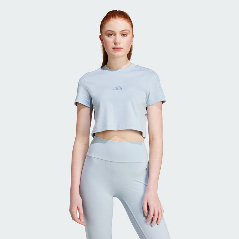 Krop-top adidas Performance ALL SZN Slim Cropped T-Shirt Modra | IY6846