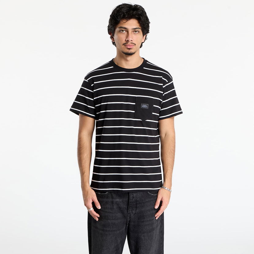 Majica Horsefeathers Alpha Striped Pocket T-shirt Črna | SM1257O