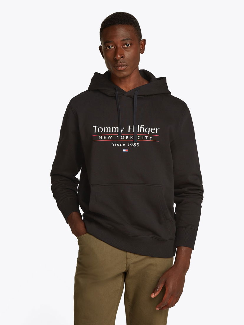 Pulover Tommy Hilfiger Tommy Hilfiger New York City Drawstring Hoodie Črna | MW0MW38672BDS