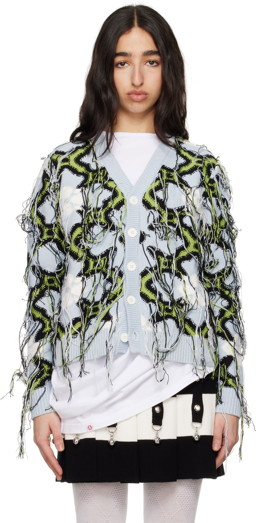 Pleteni pulover Charles Jeffrey Loverboy Charles Jeffrey LOVERBOY Guddle Knit Cardigan Modra | 54090501