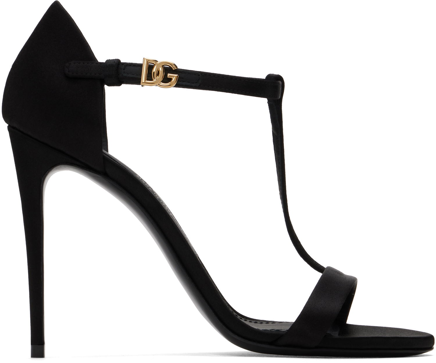 Superge in čevlji Dolce & Gabbana Satin T-Bar Heeled Sandals Črna | CR1766 A7630, 0