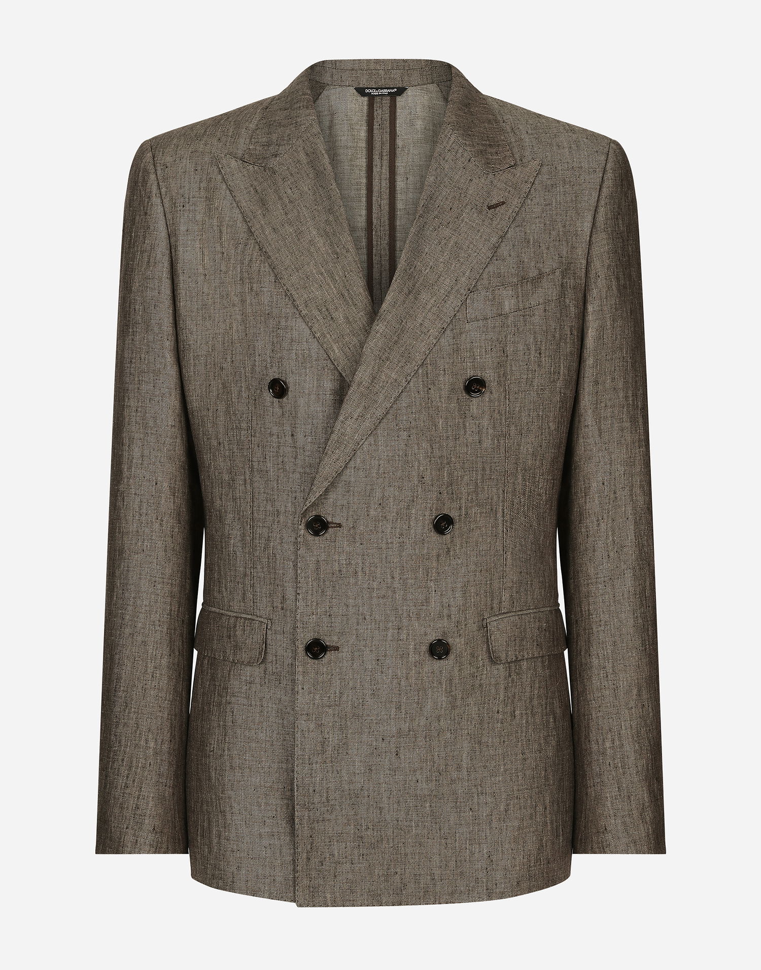 Jakna Dolce & Gabbana Dolce & Gabbana Double-breasted Taormina Linen Jacket Rjava | G2NW1TFU4L0S8231, 0