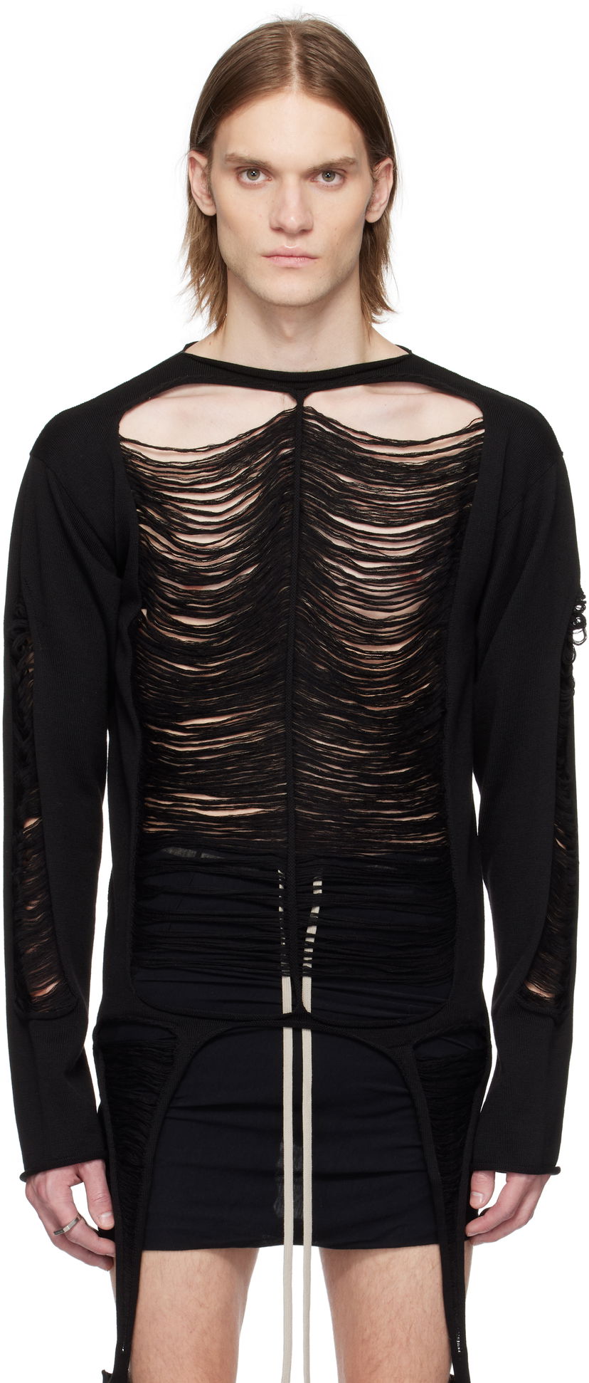 Pleteni pulover Rick Owens Rick Owens Hollywood Long Sleeve Sweater Črna | RR01E5671 KGRIDM
