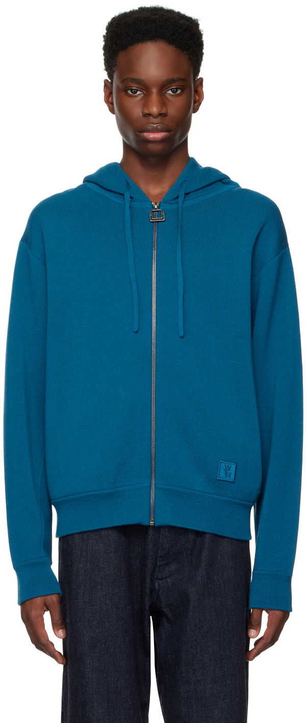 Pulover WOOYOUNGMI Wooyoungmi Zip Hoodie Modra | W223KN05