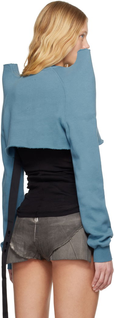 Pleteni pulover Rick Owens Rick Owens DRKSHDW Hollywood Cropped Sweatshirt Modra | DS01E3213 F, 2