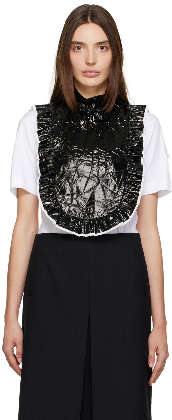 Majice in brezrokavniki SHUSHU/TONG SHUSHU/TONG Ruffled Pintuck Bib Top Črna | AW22TO10 PPU221