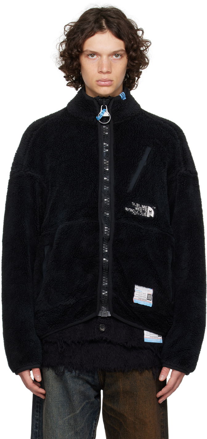 Pulover Maison MIHARA YASUHIRO Fleece Zip Jacket Črna | A11BL621