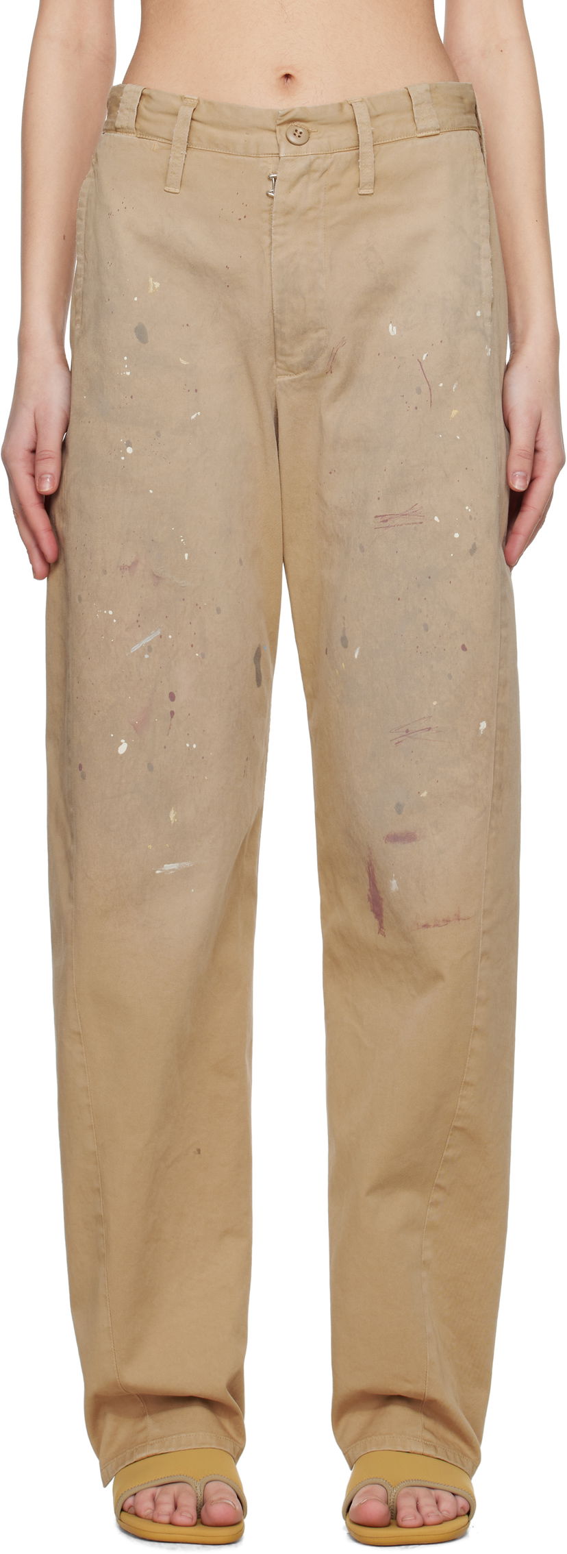Cargo hlače Maison Margiela MM6 Maison Margiela Tailored Painter Trousers Bež | S62KB0230 M35435