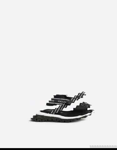 Superge in čevlji Dolce & Gabbana Technical Fabric Sandals With Dg Logo For First Steps (19-26) Črna | DL0068AY2338B939, 0