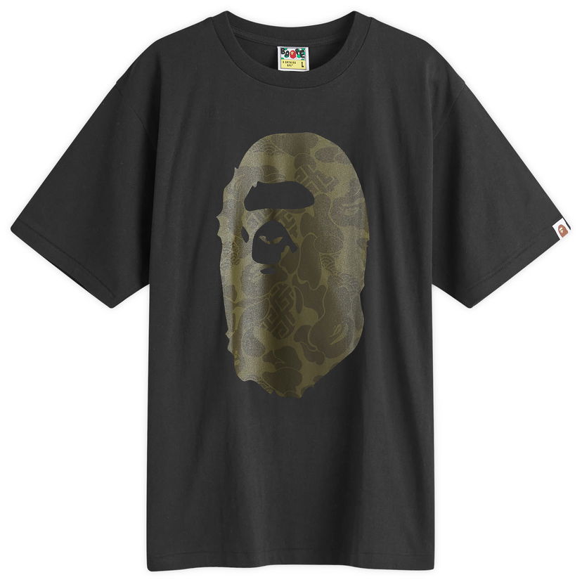 Majica BAPE A Bathing Ape Men's Asia Camo Big Ape Head T-Shirt in Black, Size Large | END. Clothing Črna | 001TEK201001M-BLK