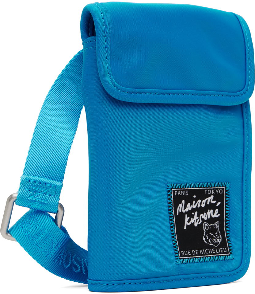 Torba za čez ramo MAISON KITSUNÉ Maison Kitsuné 'The Traveller' Neck Pouch Modra | MM05362WQ1001P451, 1