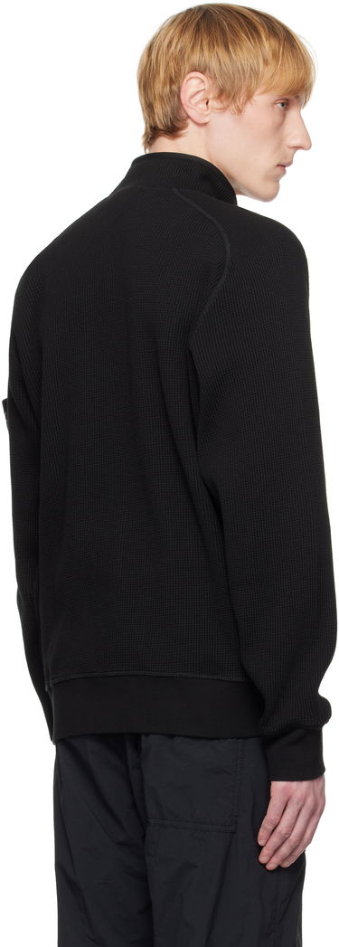 Pleteni pulover Stone Island Stone Island Waffle Fleece Sweatshirt Črna | K1S15 6100007 S0044, 2