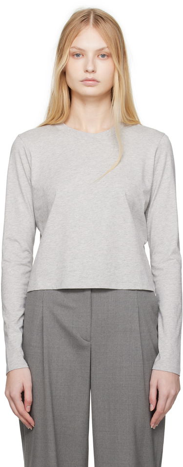Krop-top Loulou de Saison Loulou de Saison Masal Cropped Long Sleeve T-Shirt Siva | MASAL, 0