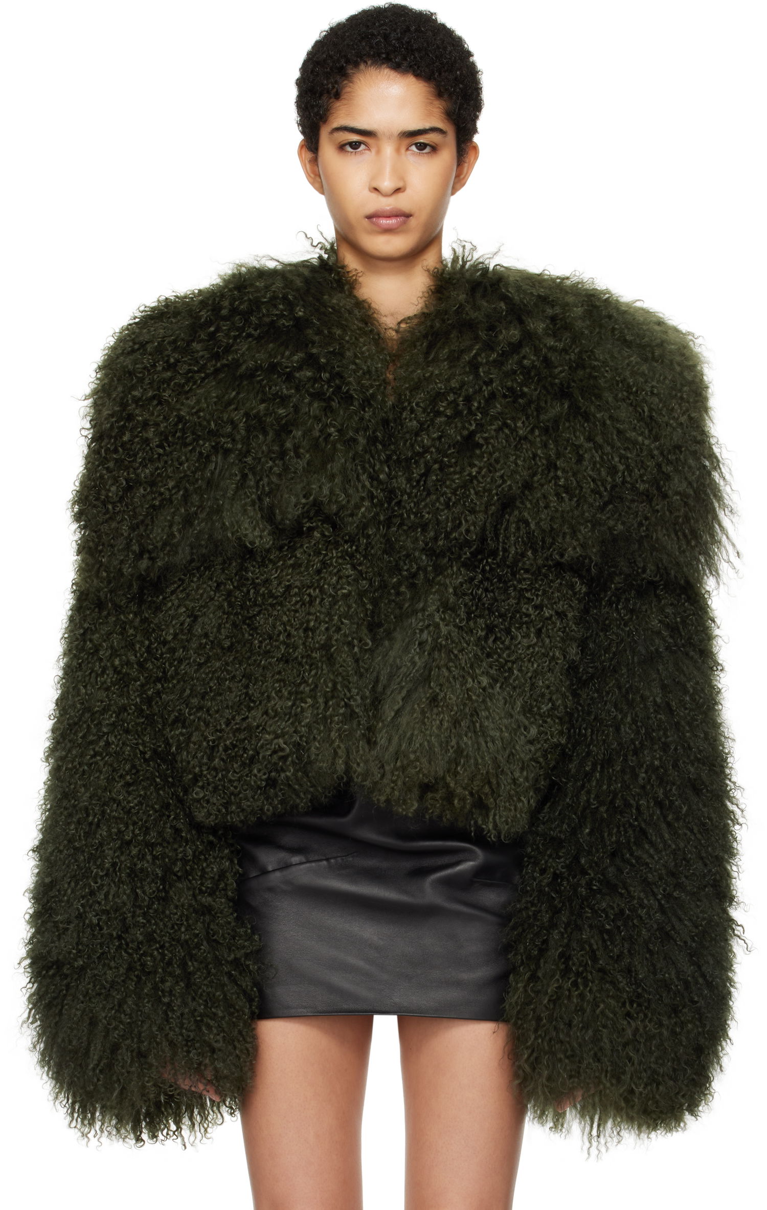 Jakna The Attico Attico Cropped Shearling Jacket Zelena | 250WCB00081 LBT044AA, 0