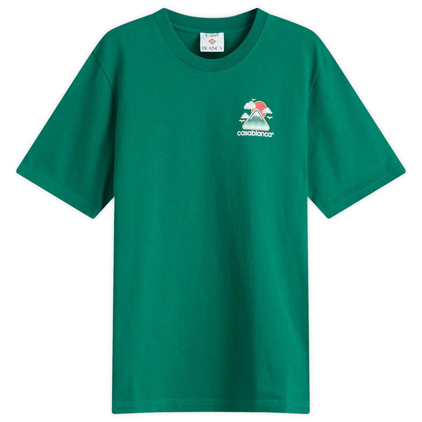 Majica Casablanca Casablanca Montagne Ondulée Screen Printed T-Shirt, Size Large Zelena | MPF25-JTS-001-06