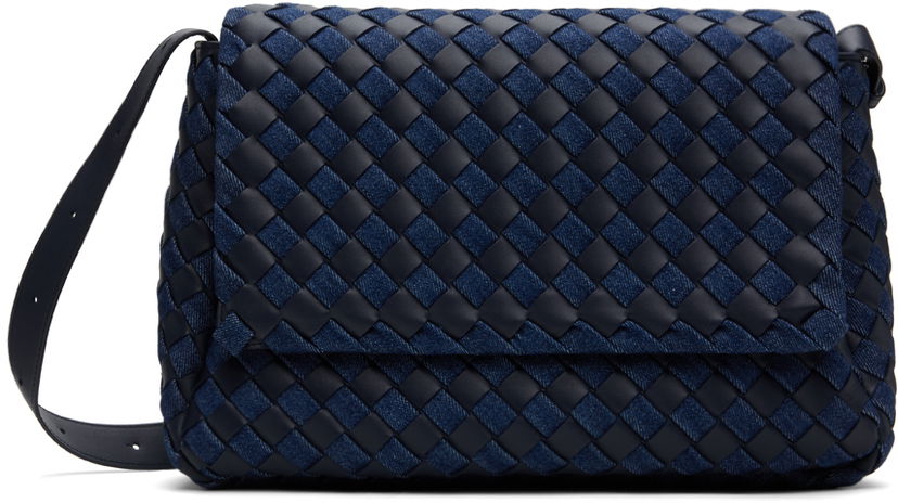 Torba za čez ramo Bottega Veneta Bottega Veneta Large Cobble Messenger Bag Modra | 796811V4IL1