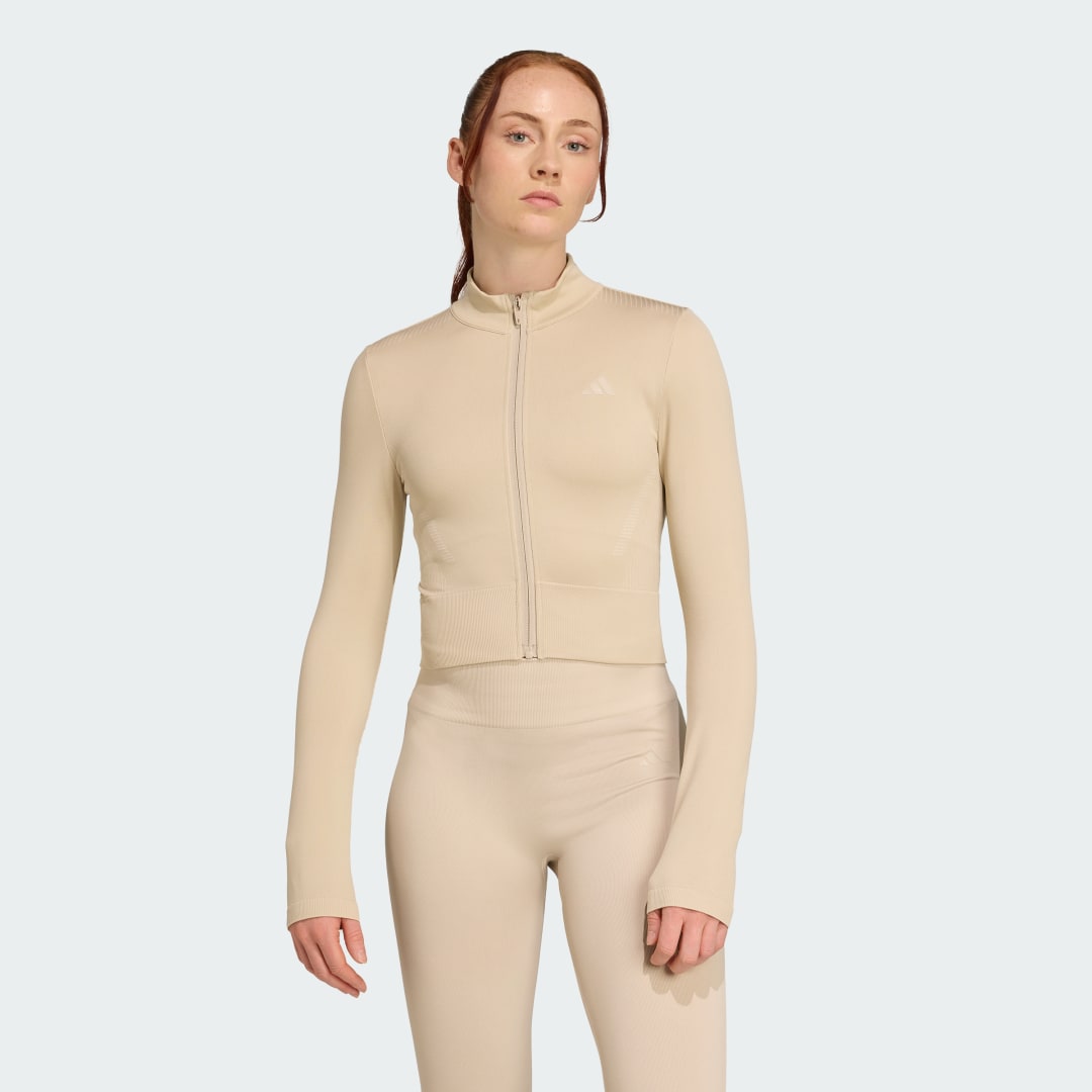 Jakna adidas Performance Essentials Training Zip-Up Jacket Bež | JX3914, 0