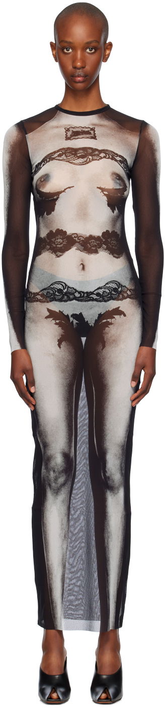 Obleke Jean Paul Gaultier Gaultier Printed Mesh Maxi Dress Večbarvna | 24/31-F-RO269-T564-000201, 0