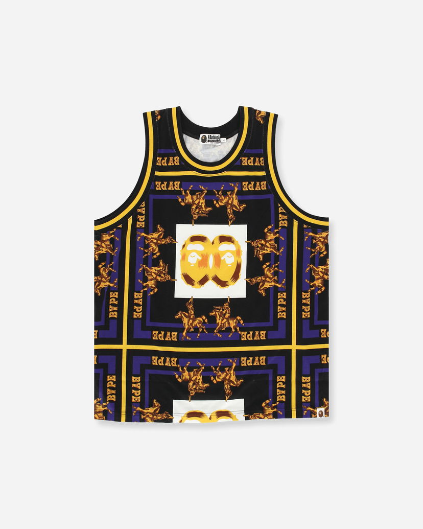 Majica brez rokavov BAPE Double Ape Head Basketball Jersey Črna | 1H30109008 001
