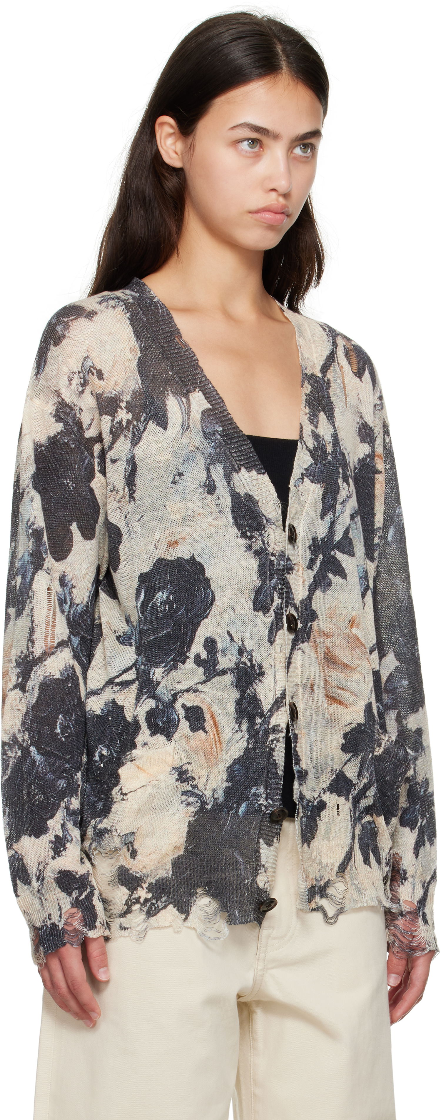 Pleteni pulover R13 R13 Boyfriend Floral Cardigan Večbarvna | R13WY200-Y228A, 1