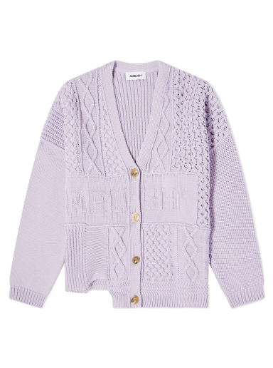 Pleteni pulover Ambush Patchwork Knit Logo Cardigan Lila | BWHB008S22KNI0013600