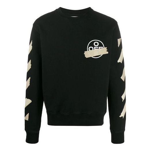 Pleteni pulover Off-White Tap Arrows Logo Sweatshirt Črna | OMBA025R20E300021048