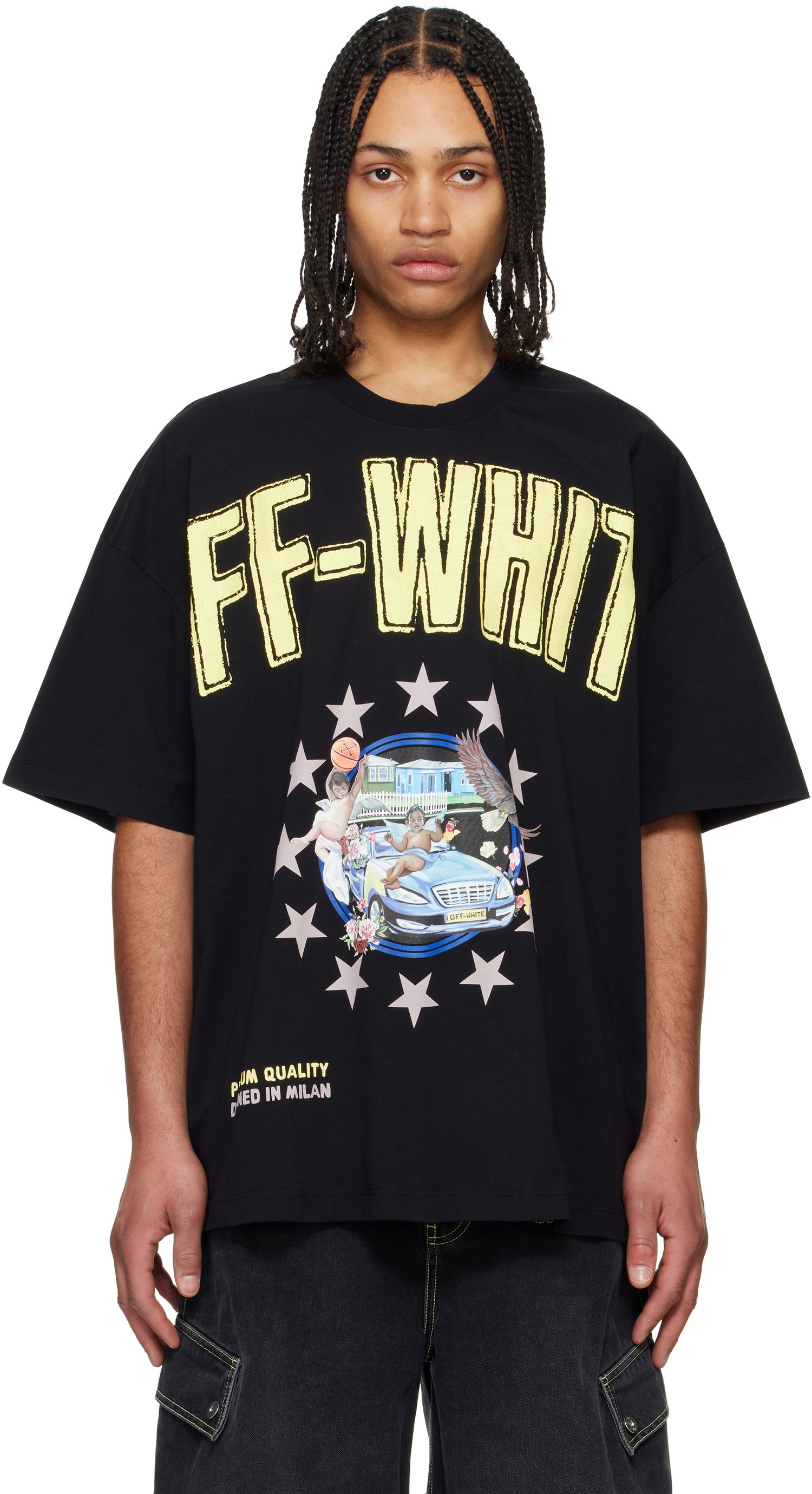 Majica Off-White Off-White Fresco Star Graphic T-Shirt Črna | OMAA161S25JER0011019, 0