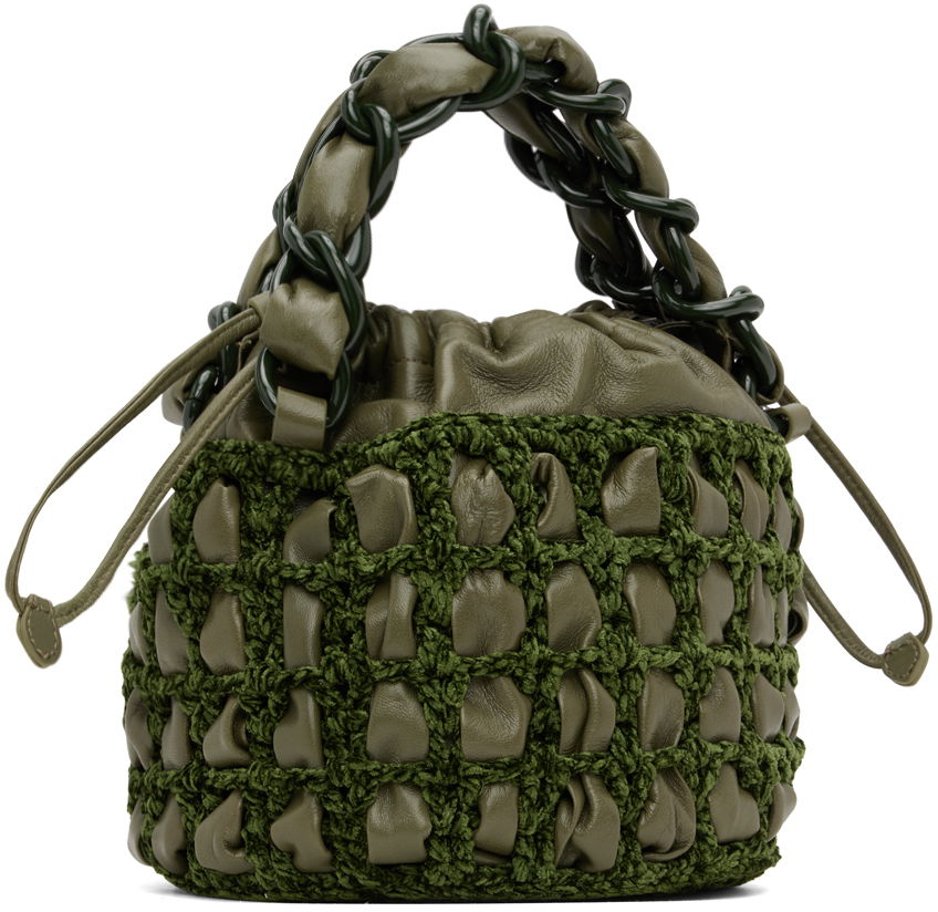 Torbica BY FAR BY FAR Cass Crocheted Drawstring Bag Zelena | 23CRCSACMLGCHLLSMA, 1