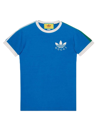 Majica Gucci adidas x Trefoil Print T-shirt Modra | 691637 XJEKL 4744