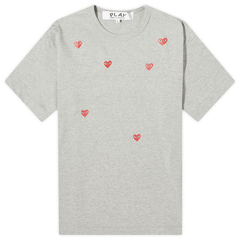 Majica Comme des Garçons Play Many Heart Siva | P1T338-2