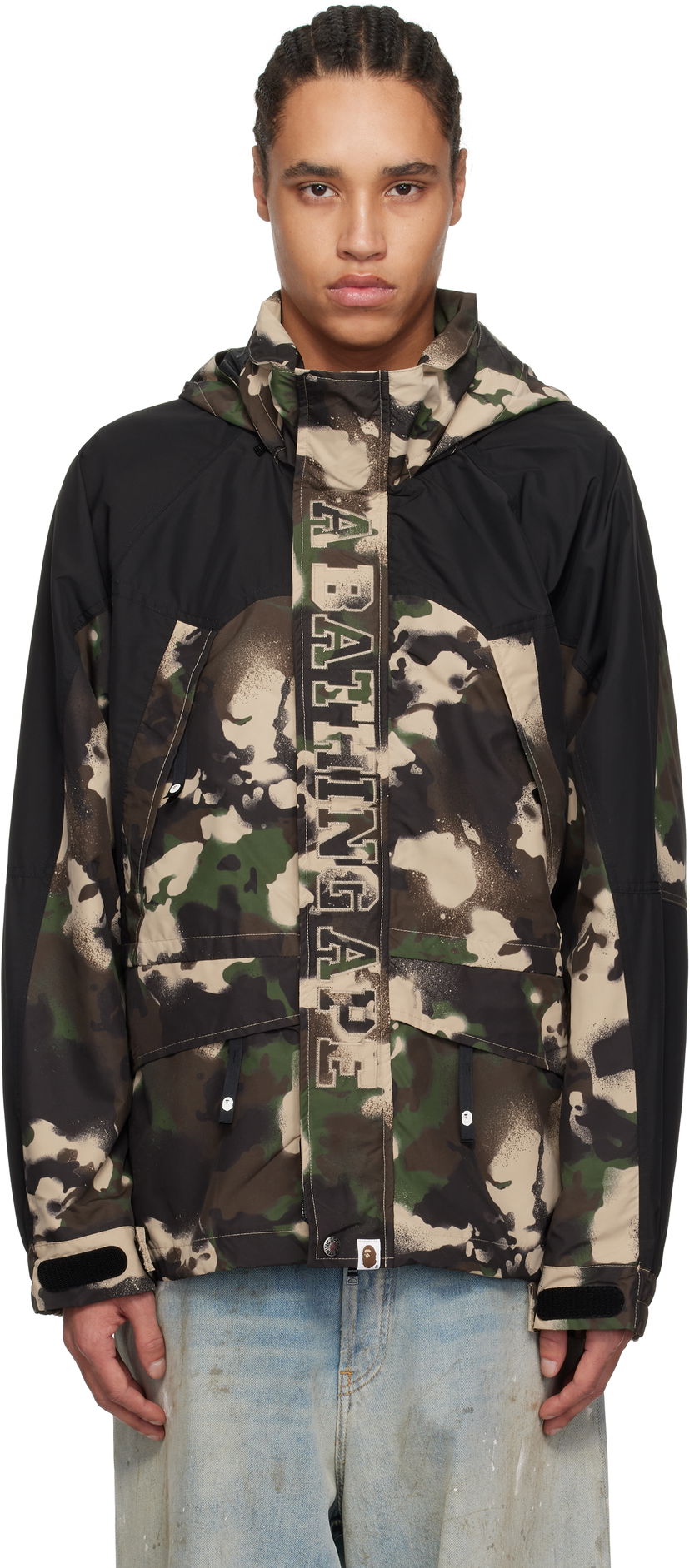 Vetrovka BAPE A Bathing Ape Map Camo Snowboard Jacket Zelena | 001LJL301313M