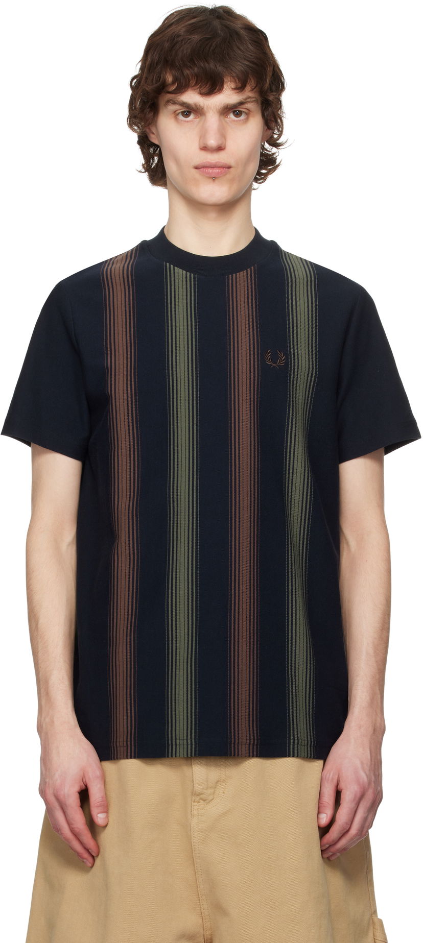 Majica Fred Perry Fred Perry Striped T-Shirt Mornarica | M8653