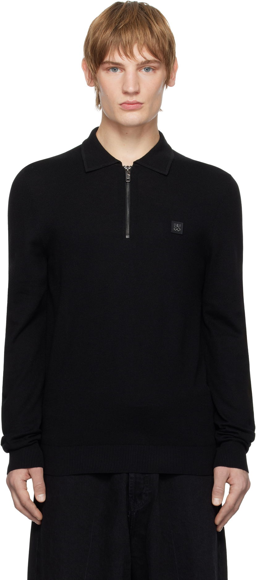 Polo majica BOSS Polo Shirt With Stacked Logo Črna | 50533346