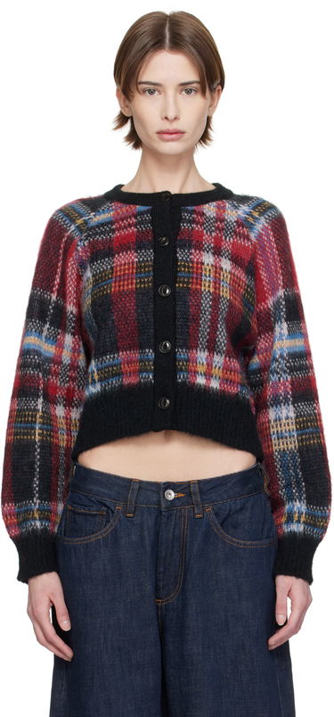Pleteni pulover YMC YMC Foxtail Tartan Cropped Cardigan Večbarvna | Q8XMI, 0