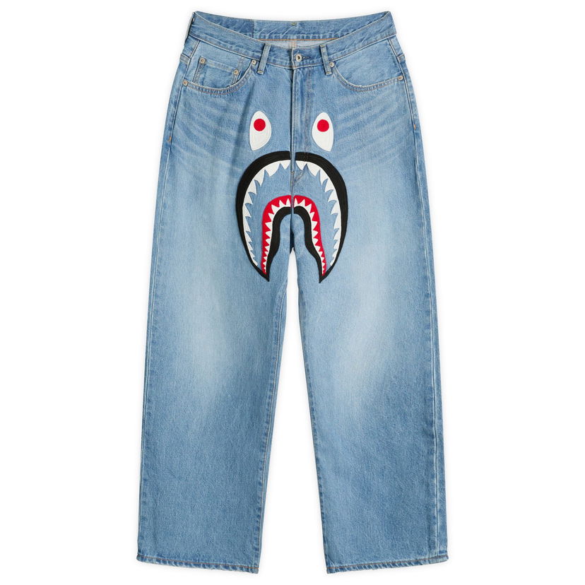 Kavbojke BAPE A Bathing Ape Shark Loose Fit Jeans, Size Small Modra | 001DPL801006M-IND