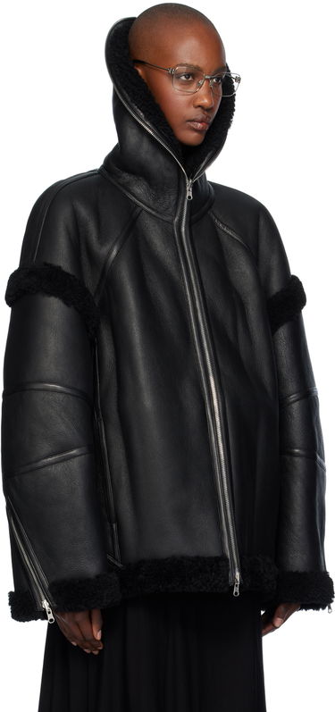 Bomber jakna Helmut Lang Helmut Lang Apex Teddy Reversible Leather Jacket Črna | O07HW499, 1