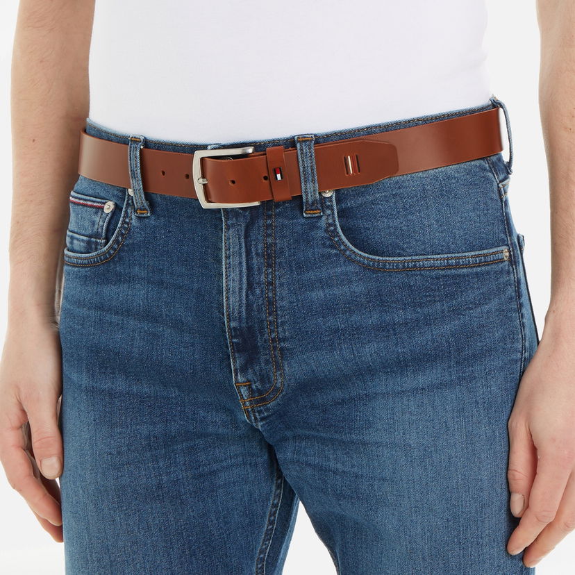 Pasovi Tommy Hilfiger Denton Leather 3.5 Belt - 100cm Modra | AM0AM12054GB8
