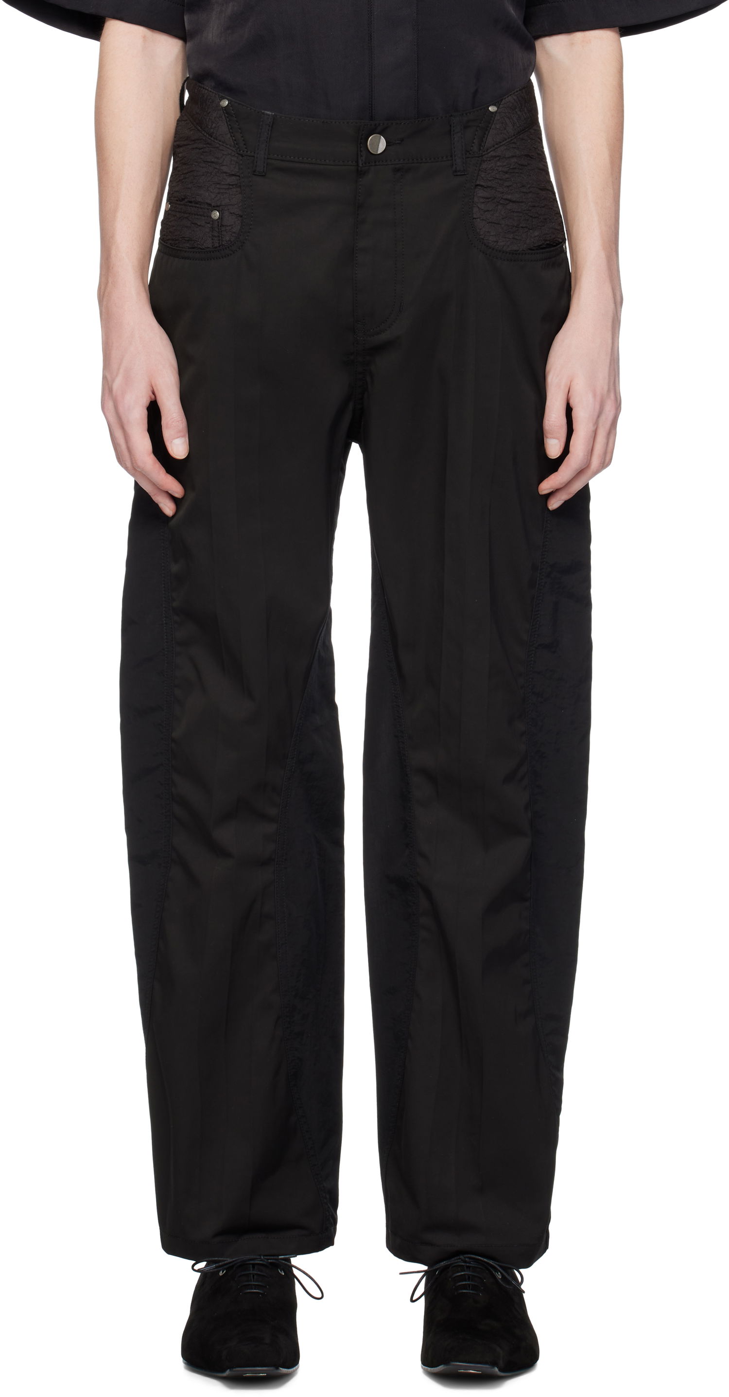 Hlače ADER ERROR ADER error 0104 Cropped Wide-Leg Trousers Črna | BO01SSBT0104BK, 0