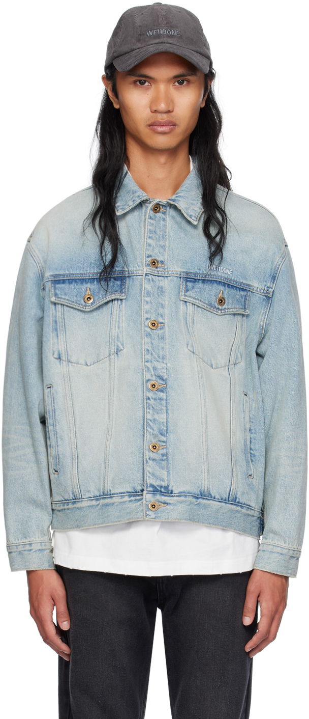 Jakna We11done Washed Denim Jacket Modra | WD-DJ2-24-345-M-SK