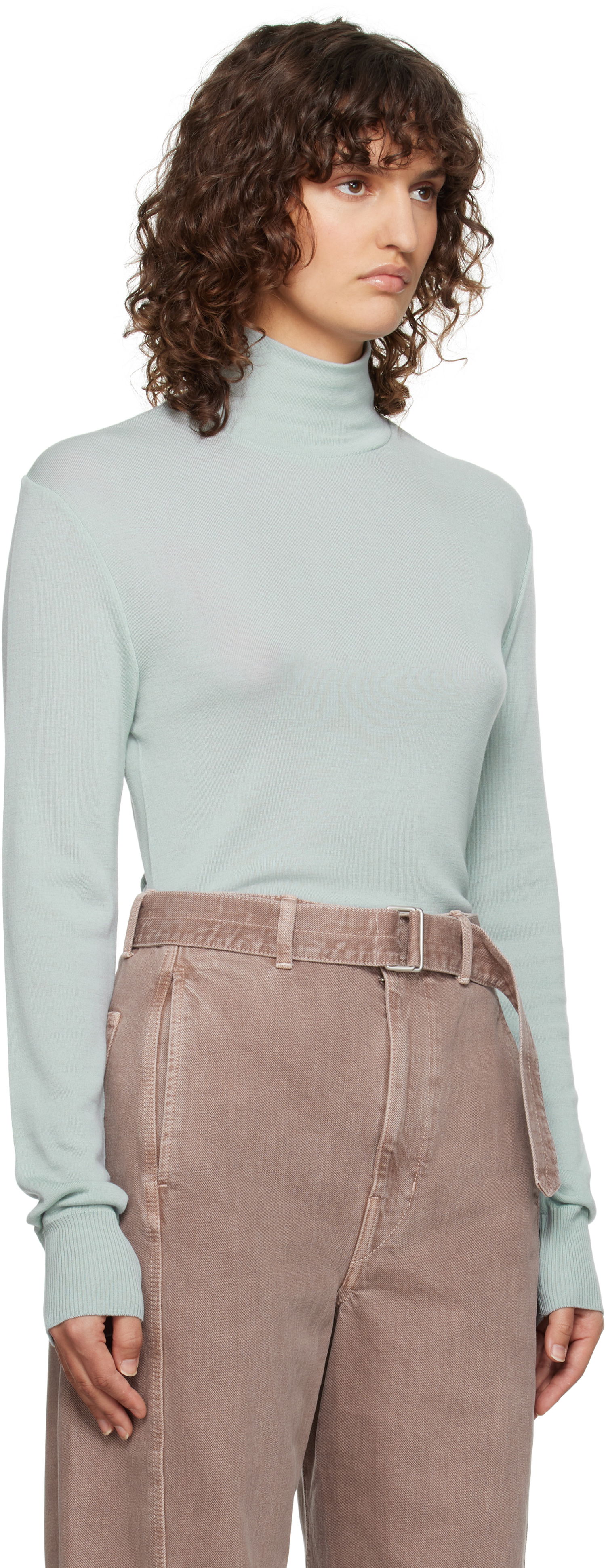 Pleteni pulover LEMAIRE Lemaire Seamless Turtleneck Sweater Zelena | TO1280 LK1032, 1