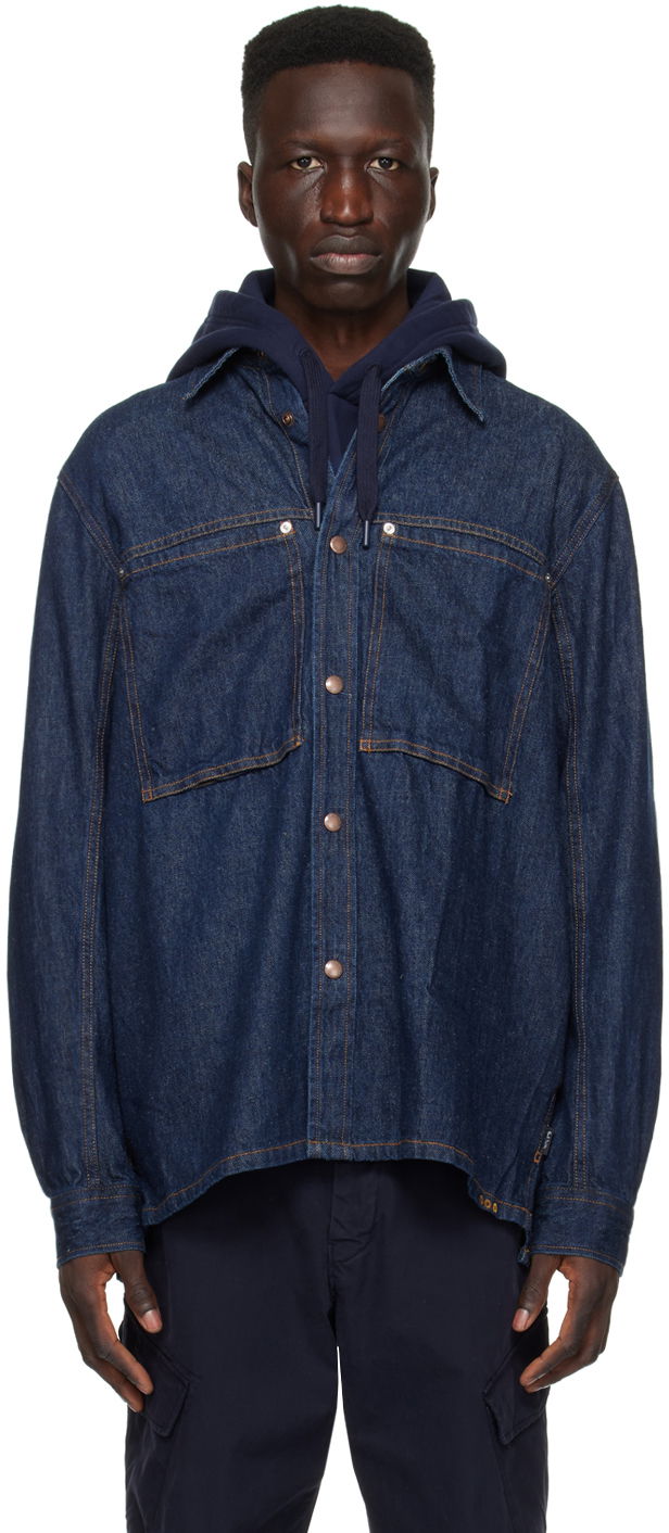 Srajce Paul Smith PS Paul Smith Patch Pocket Denim Shirt Modra | M2R-716Y-M21954-R