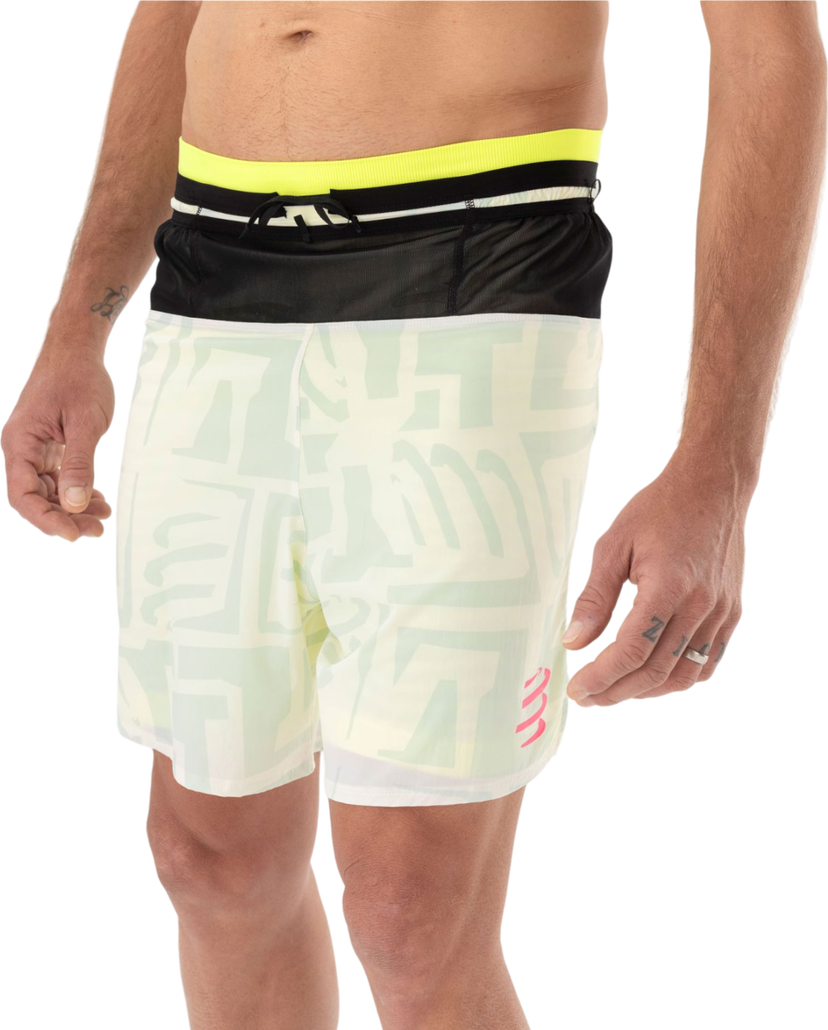 Kratke hlače Compressport Trail Running Shorts 2-In-1 Bela | ashm3710023