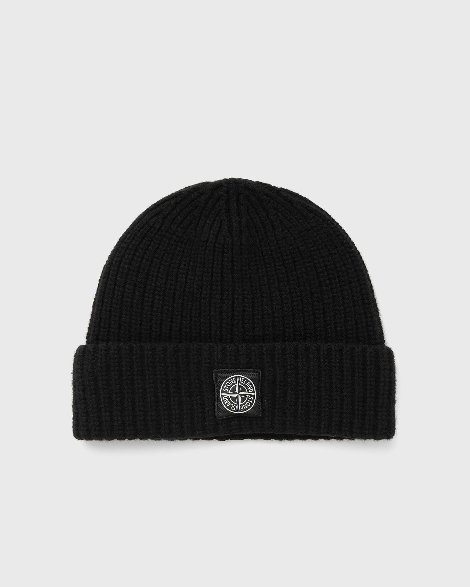 Beanie Stone Island Ribbed Knit Beanie with Logo Patch Črna | K2S15N100012S00B4.V0029, 0