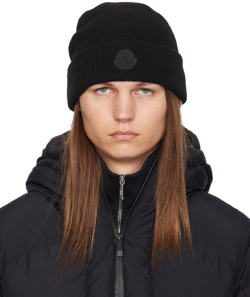 Beanie Moncler Black MB Wool Beanie Črna | J20913B00038M1242