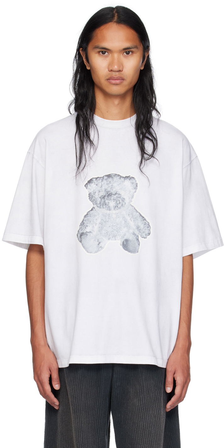 Majica We11done We11done Necklace Teddy Graphic T-Shirt Bela | WD-TT9-20-117-U-WH
