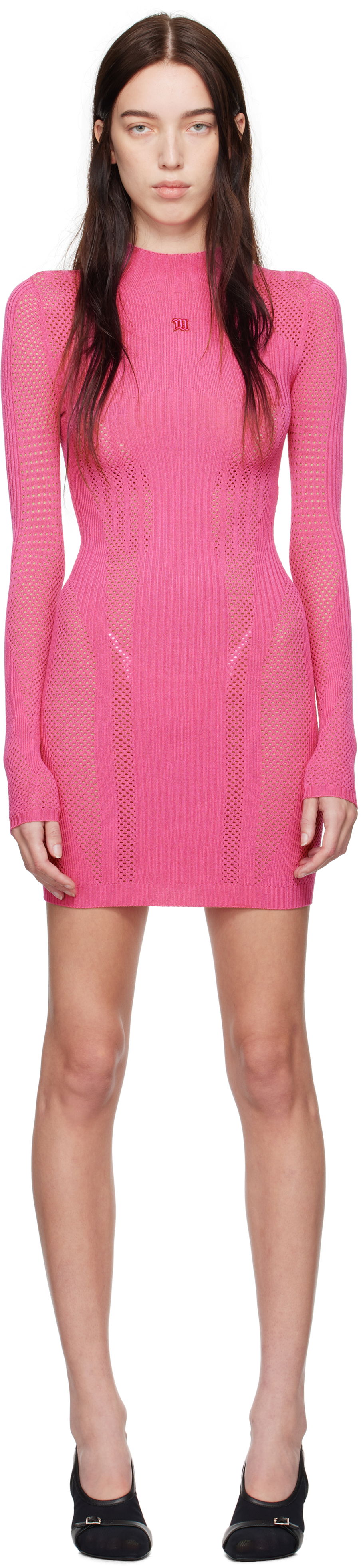 Obleke MISBHV Knitted Mesh Mini Dress Roza | 241W501, 0