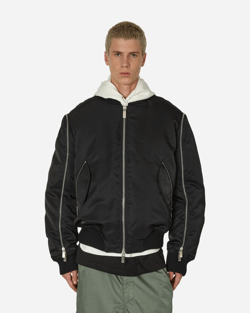 Bomber jakna Off-White Arrow Embroidered Zip Bomber Jacket Black Črna | OMEH052F23FAB001 1010