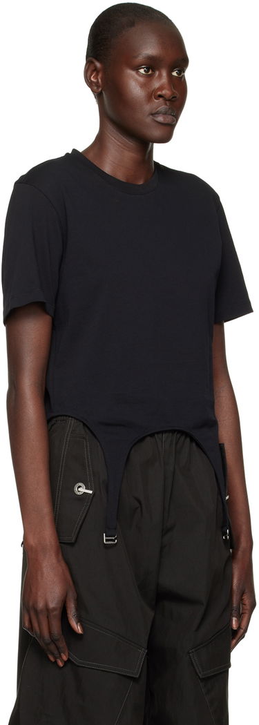 Krop-top Dion Lee Garter Slim T-Shirt Črna | C3098R23, 1
