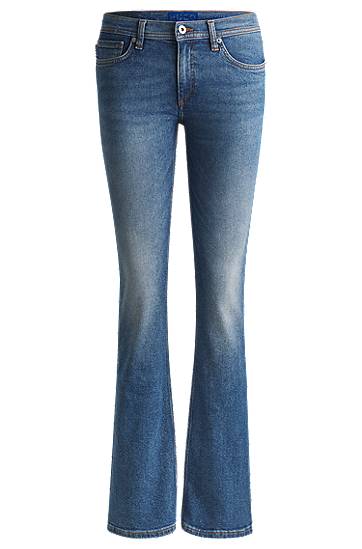 Kavbojke BOSS Comfort-Stretch Flared Jeans Modra | 50531823