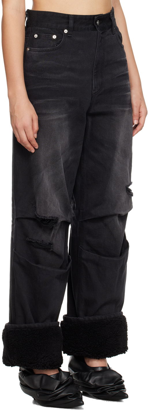 Kavbojke We11done We11done Shearling Cuff Jeans Črna | WD-DP3-23-316-W-BK, 1